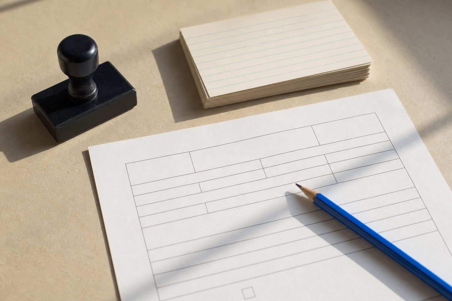 Case document props on a desk