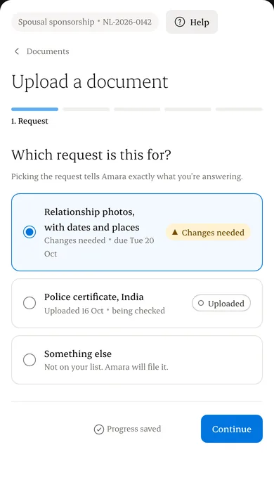 Uploading a document from a phone camera