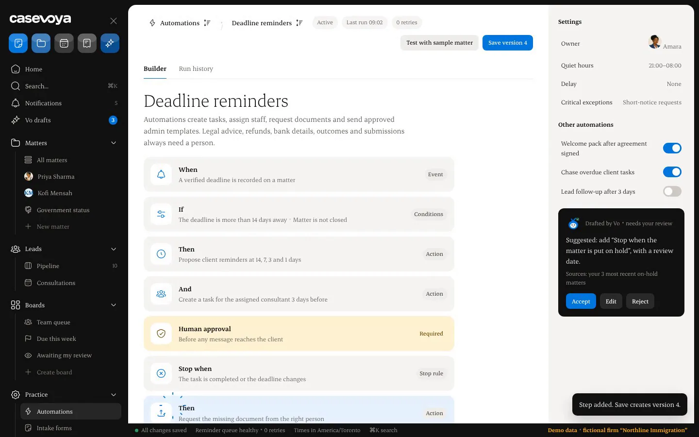 Deadline reminder automation